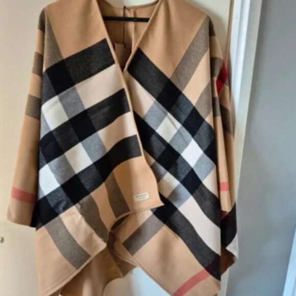 Burberry Reversible Check Wool Cape - Picture 1 of 6